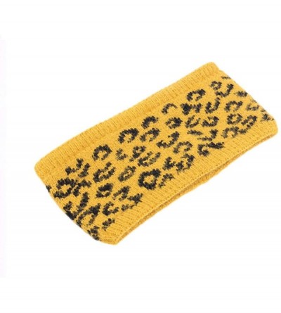Cold Weather Headbands Winter Stretch Leopard Pattern Headband - SetB-WE-YW-PK - CU18Z2Q66TL $11.80