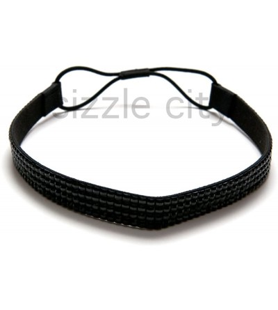 Headbands Custom Color Bling Shimmering Rhinestone Elastic Stretch Headbands - Thick Black - C811JAWYVLT $8.46