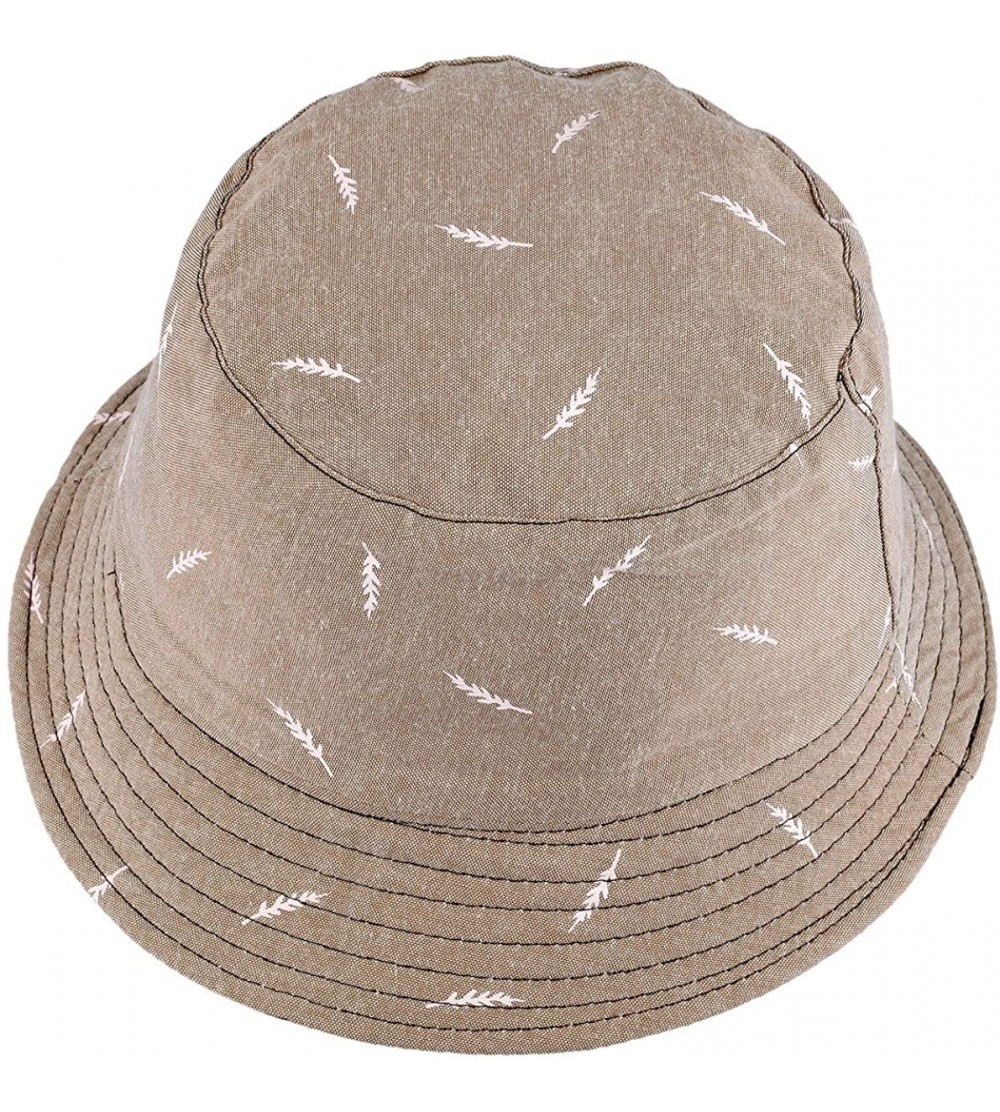 Bucket Hats Unisex Bucket Hat-Sun Packable Fishing Hunting Flat Top Fisherman Outdoor Cap - 3-style 3 Wheatear - CB18ERKAE99 ...