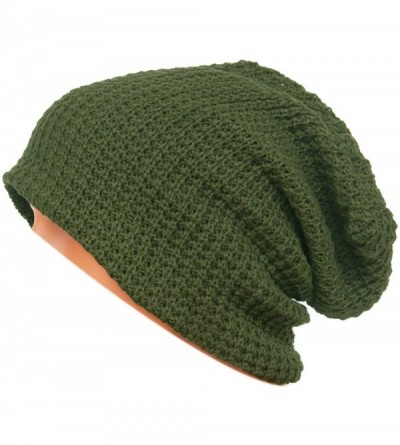 Skullies & Beanies Unisex Beanie Hat Slouchy Knit Cap Skullcap Baggy Crochet Style 1004 - Green - CY128ZOKOUF $20.84