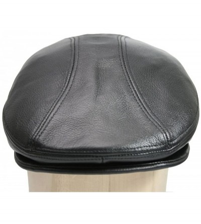 Newsboy Caps Genuine Leather Ivy Flat Cap- Made in The USA (Small/Medium- Brown) - CG119EBLQFL $31.84