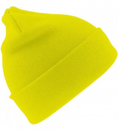 Skullies & Beanies Wooly Thinsulate Ski Beanie Hat - Flourescent Orange - CT110WFNLBP $14.48