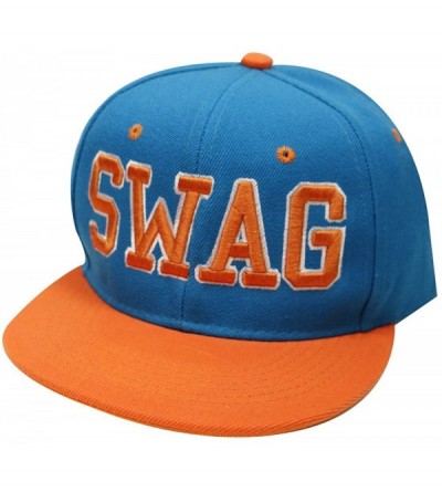 Baseball Caps Swag Snapback Caps - Turquoise/Orange - C818DHSCU24 $17.11