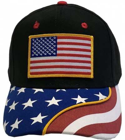 Baseball Caps Flag of The United States of America Adjustable Unisex Adult Hat Cap - Black Usa Flag - CE184YUINGS $10.13