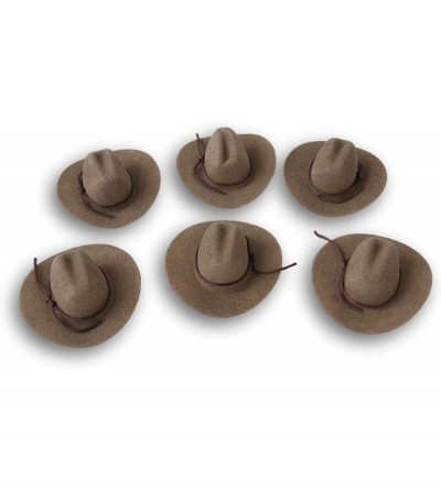 Cowboy Hats Craft Decor Set of Six (6) Miniature Felt Cowboy Hats for Crafts- Decorating & More - C018IT228NW $17.67