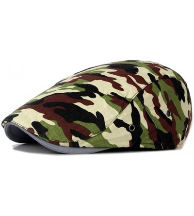 Newsboy Caps Men Mesh Camouflage Hat Newsboy Beret Cap Flat Gatsby Cap Golf Driving - B - C518EXRNKNM $8.68