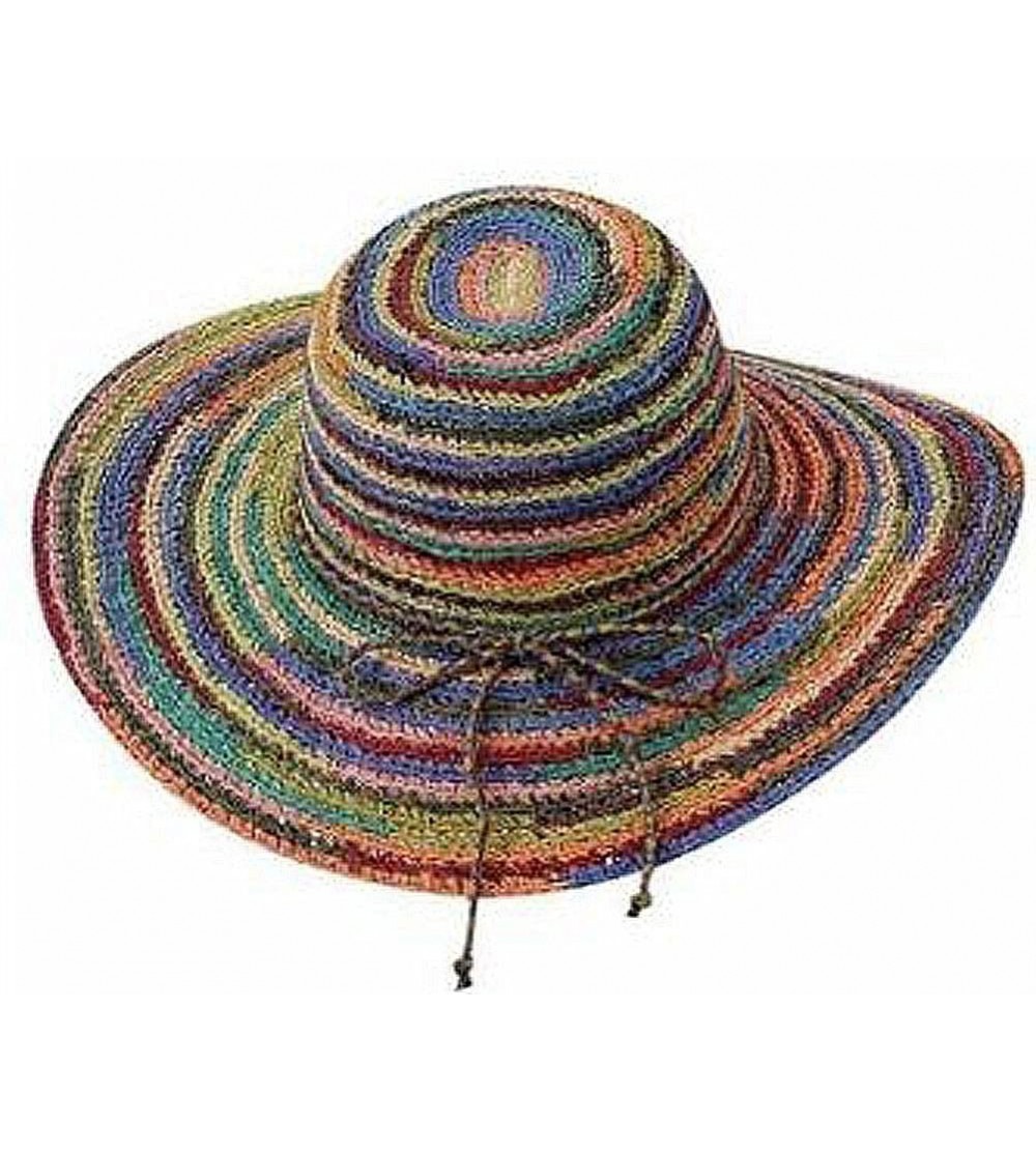 Sun Hats Peter Grimm's Experience Multicolored Wide Brim Sun Hat - CG113XWMV83 $32.17