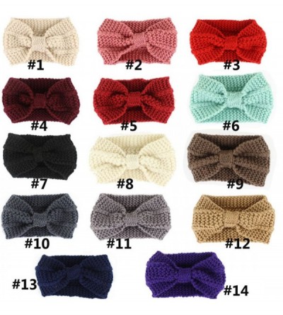 Headbands Women's Bowknot Design Winter Warm Twist Knitted Wool Headgear Crochet Headband Head Wrap Hairband(Camel) - Camel -...