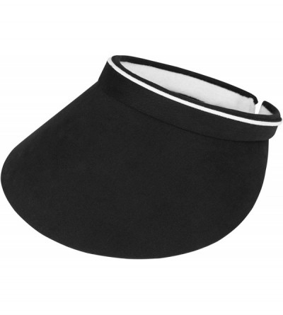 Visors Women's Brushed Cotton Twill Clip-On Visor-4120 - Black - CQ12EZQABPJ $18.34