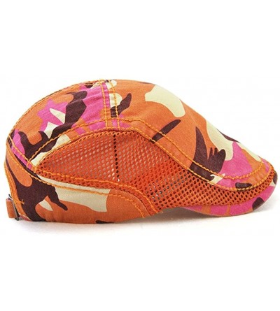 Newsboy Caps Hats Summer for Men Mesh Camouflage - Orange - CZ1872KD3CI $13.20