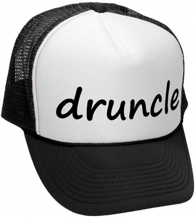Baseball Caps DRUNCLE - Drunk Uncle Family Reunion - Adult Trucker Cap Hat - Black - CF12KEO0E6N $7.35