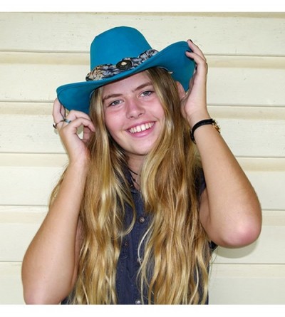 Cowboy Hats Western Plains Breeze Hat - Turquoise - CJ11I8XPUBH $31.62