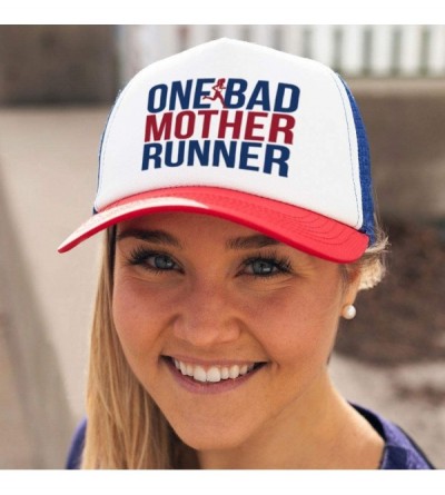 Baseball Caps Running Trucker Hat - One Bad Mother Runner - Multiple Colors - Royal-red - CR12O1LSZZ4 $24.17