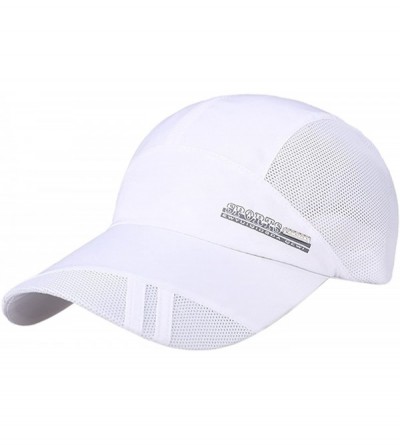 Baseball Caps Unisex Mesh Brim Tennis Cap Outside Sunscreen Quick Dry Adjustable Baseball Hat - C-white - CK17YZO2T6D $14.54