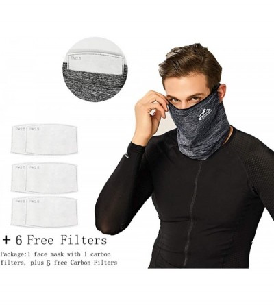 Balaclavas 12 in 1 Multi-Functional Headwear Face Mask with PM2.5 Filters Balaclavas for Sun UV-Dust mask- Grey - CX199OU032S...