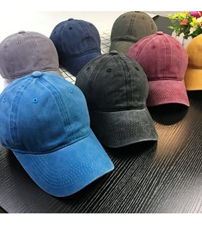 Baseball Caps Mens&Womens Unisex Wounded Warrior Project Casual Style Pigment Dyed Baseball Caps - Blue - CF1952UCU5H $12.23