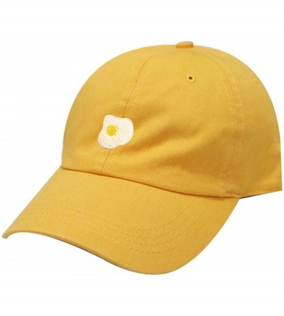 Baseball Caps Egg Cotton Dad Baseball Caps - Mango - C218EXED9OH $14.60