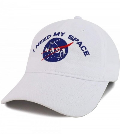 Baseball Caps NASA I Need My Space Embroidered 100% Brushed Cotton Soft Low Profile Cap - White - CG12L01O4A5 $22.49