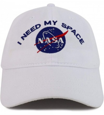 Baseball Caps NASA I Need My Space Embroidered 100% Brushed Cotton Soft Low Profile Cap - White - CG12L01O4A5 $22.49