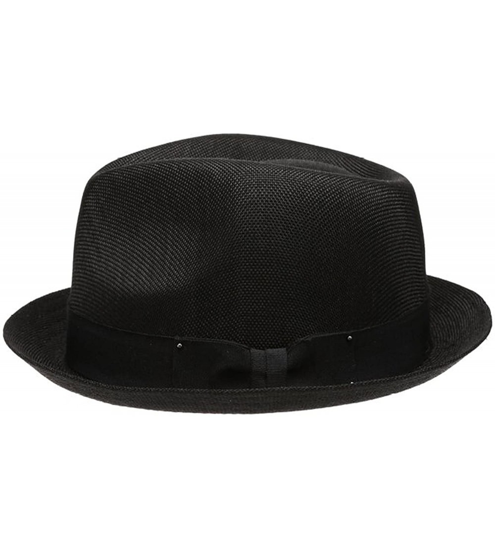 Fedoras Men's Summer Lightweight Linen Fedora Hat - Black - CR12GW4A6S9 $18.93