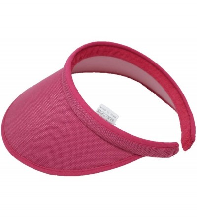 Sun Hats Women's Summer Sun UV Protection Visor Wide Brim Clip on Beach Pool Golf Cap Hat-Polyester - Pink - CM18NES50OW $12.17