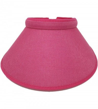 Sun Hats Women's Summer Sun UV Protection Visor Wide Brim Clip on Beach Pool Golf Cap Hat-Polyester - Pink - CM18NES50OW $12.17