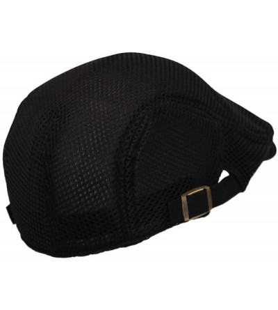 Newsboy Caps Ivy Cap Straw Weave Linen-Like Cotton Cabbie Newsboy Hat MZ30038 - Mesh_black - CE18W9H8AMN $16.88