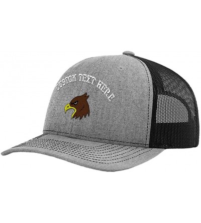 Baseball Caps Custom Richardson Trucker Hat Animal Hawks Bird Macot Embroidery Design Snaps - Heather Gray/Black - CA18STMRN2...