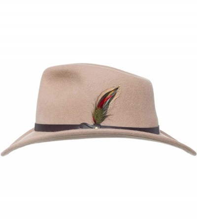 Cowboy Hats Montana Crushable Wool Felt Western Style Cowboy Hat - Tan - CT18I6T2IKW $53.67