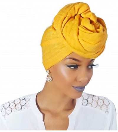 Skullies & Beanies Womens Big Flower Turban Beanie Elegant Cap Head Wrap Stretch Long Hair Scarf Headscarf - Black - CJ18UZ6E...