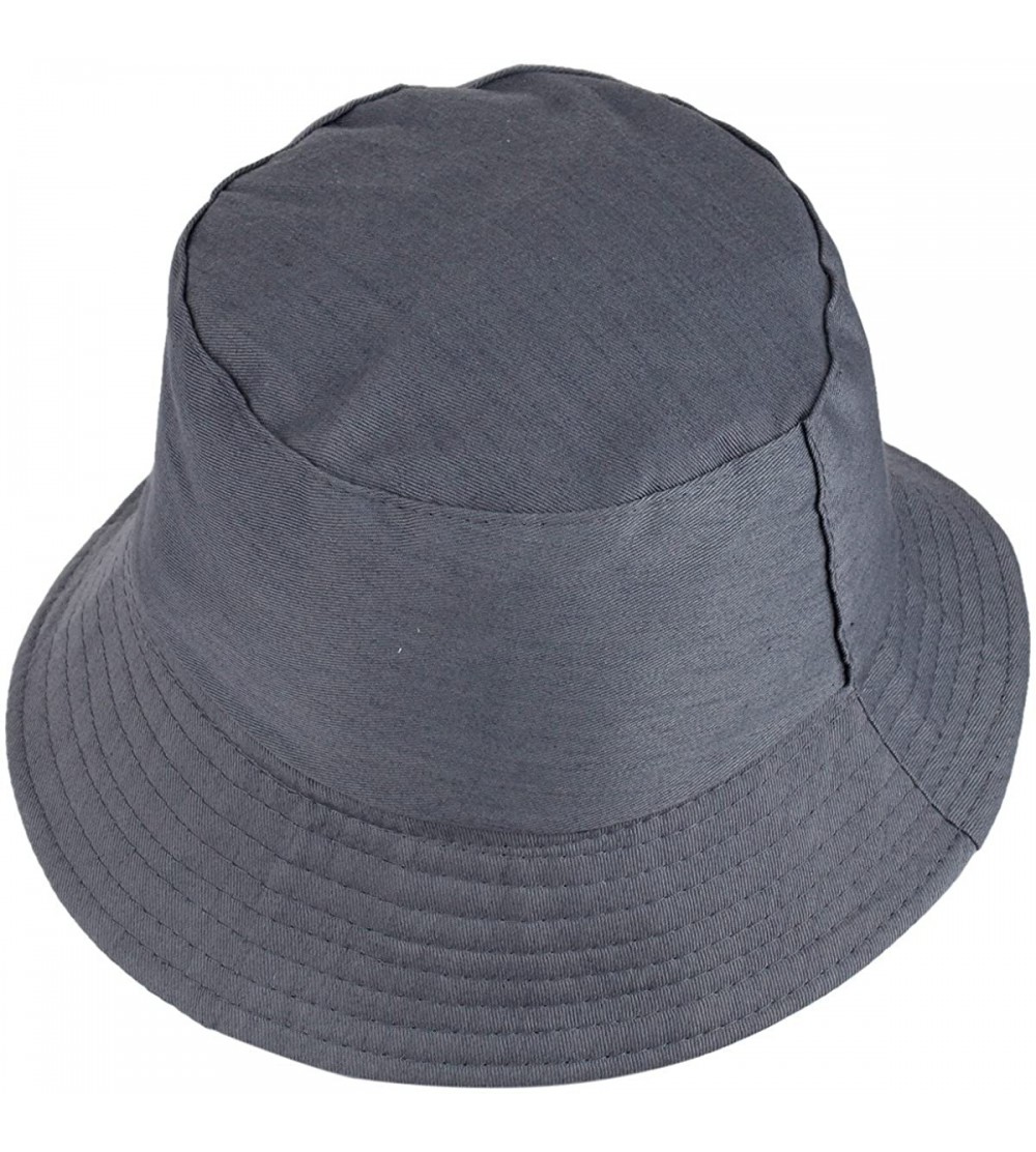 Bucket Hats Unisex Bucket Hat-Sun Packable Fishing Hunting Flat Top Fisherman Outdoor Cap - Style 1 Grey - CR18ERHWS8Y $15.13