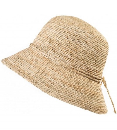Sun Hats Womens Straw Beach Sun Hat Wide Brim UPF 50+ Panama Fedora Packable & Adjustable - 16023beige - CT18R5QEWWN $24.65
