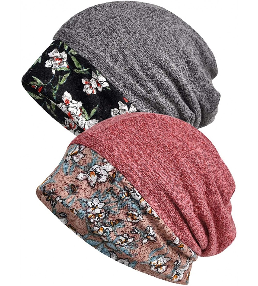Skullies & Beanies Women's Baggy Slouchy Beanie Chemo Hat Cap Scarf - 2 Pack-z - C518UE843H2 $18.01