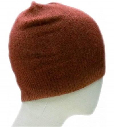 Skullies & Beanies Knitted Warm and Soft Premium Wool Mix Skull Cap Beanie Hat for Men and Women - Oatmeal/Reddish Brown - CC...