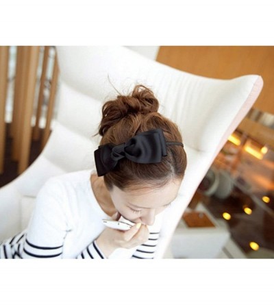 Headbands Womens Headband Cotton Bow Hair Hoop Fashion Cute Headwear for Teens Adult - Khaki - CK182E4SEUY $9.38