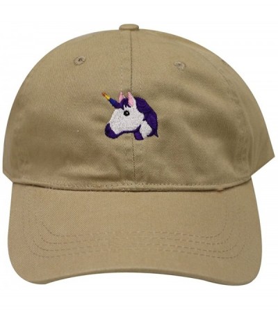 Baseball Caps Unicorn Cotton Baseball Dad Caps - Khaki - CD12NS7SHQR $13.08