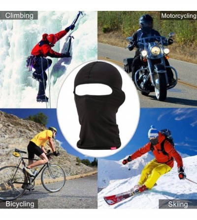 Balaclavas Balaclava Face Mask- 2 Pack Lightweight Motorcycle Black Warmer Ski Mask for Men Bandana - Black + Black - CW180L0...