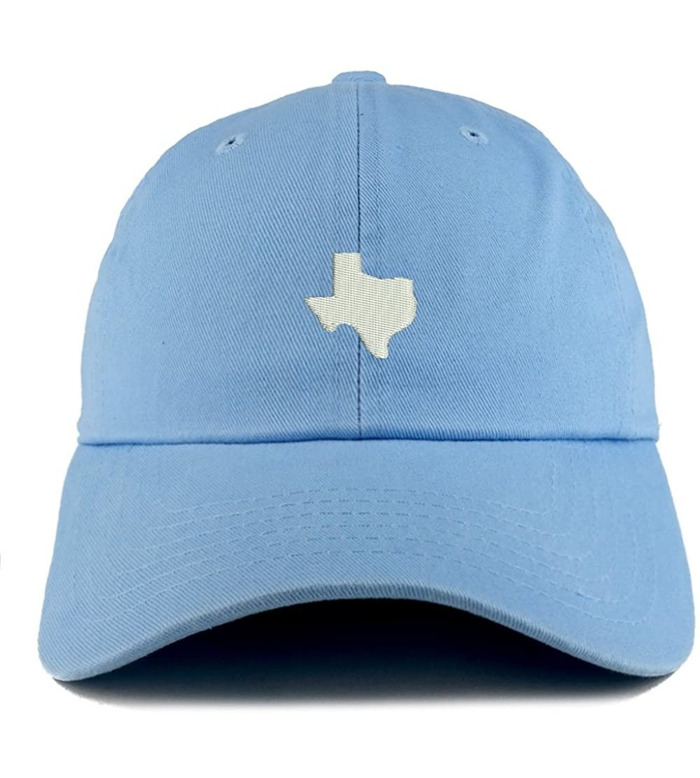 Baseball Caps Texas State Map Embroidered Low Profile Soft Cotton Dad Hat Cap - Sky - C018D58MSHM $16.55