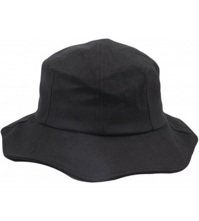 Sun Hats Women Sun Hats UV Protection Wide Brim Foldable Bucket Hat Beach Hat - Black - C918E9WHZ64 $21.71