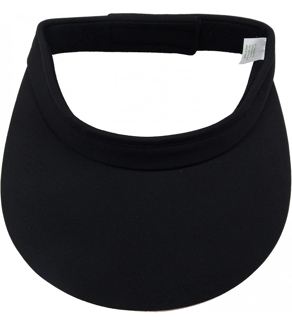 Visors Cushees 4" Wide Brim Cloth Visor [232] - Black - C611LTKQGBT $14.18