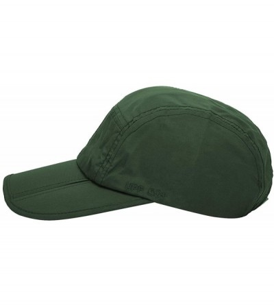 Baseball Caps Unisex Foldable UPF 50+ Sun Protection Quick Dry Baseball Cap Portable Hats - Army Green - CO18DY7930A $15.25