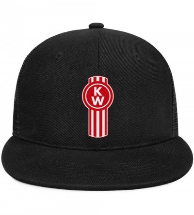 Baseball Caps Unisex Men's Baseball Hats Vintage Adjustable Mesh Driving Kenworth-w900-Trucks-Flat Cap - Black-61 - C818USM49...