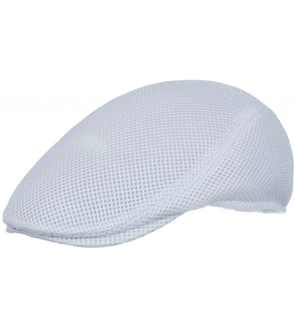 Newsboy Caps Beret Cap Men's Breathable Master Hat Classic Flat Mesh Newsboy Collection Hat - White - CM18W3087HN $24.13