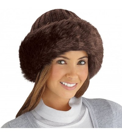 Skullies & Beanies Etc Faux Fur Trimmed Winter Fashion Hat Chocolate - Chocolate - CS12N1965SH $18.09