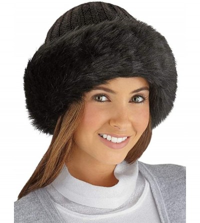 Skullies & Beanies Etc Faux Fur Trimmed Winter Fashion Hat Chocolate - Chocolate - CS12N1965SH $9.29