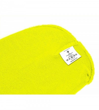 Skullies & Beanies Short Cuffless Beanies - Neon Yellow - CF12MH0G7C7 $8.79