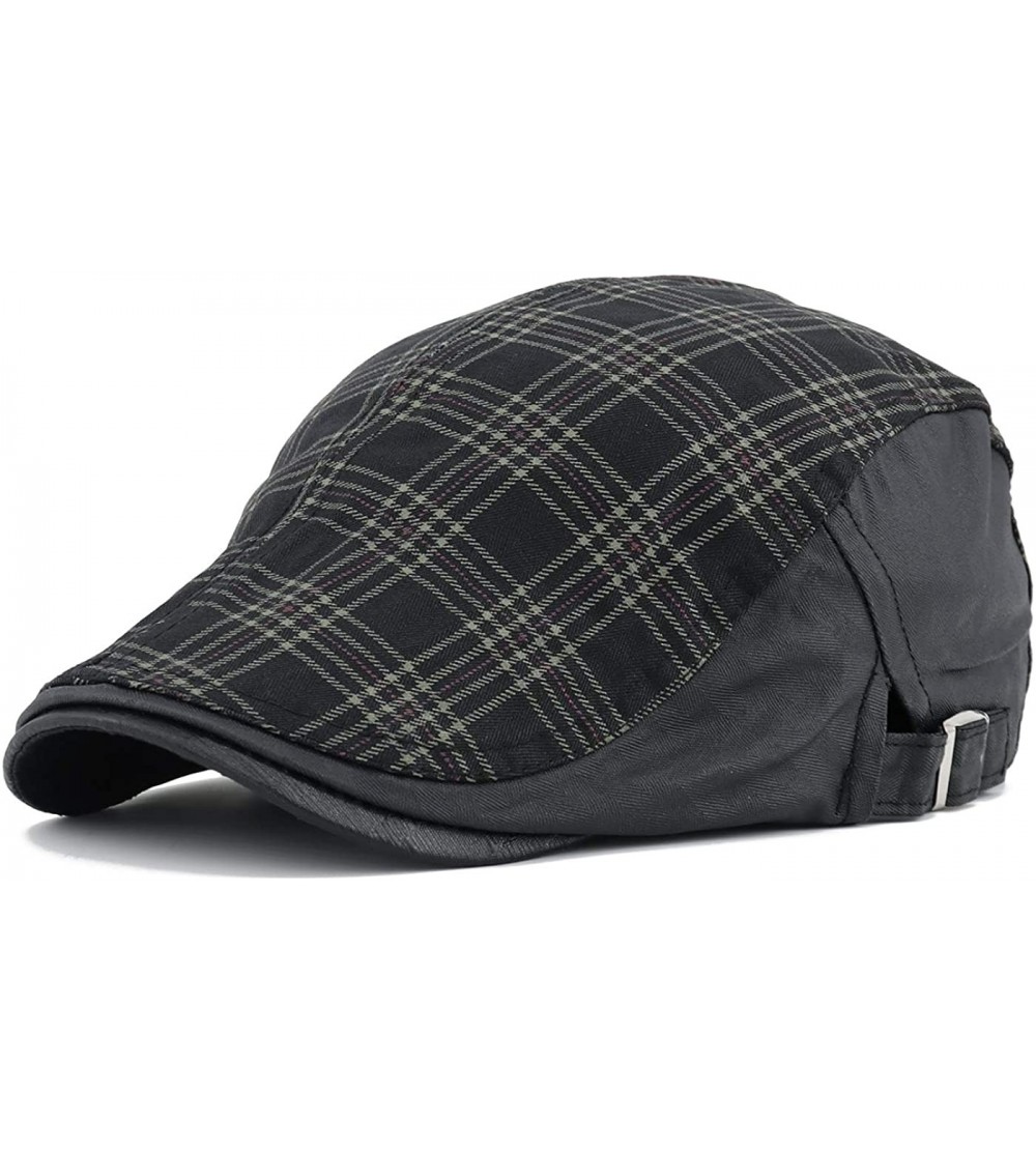 Newsboy Caps Stylish Flat Cap Newsboy Ivy Hat for Men Women Adjustable Paper Boy Hats for Spring Sumer - Black - CL18OTQ2NN0 ...
