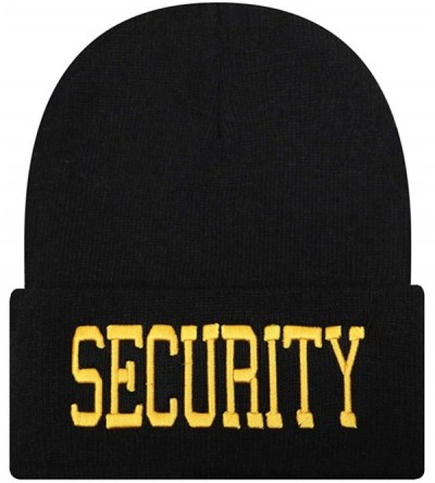 Skullies & Beanies Sk901 Security Basic Bold Skull Cuffed Beanie Hat Black - CB18L7ACKKX $27.02
