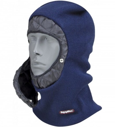 Balaclavas Stretch Thermal Knit Balaclava Face Mask with Detachable Quilted Mouthpiece (Navy Blue- One Size Fits All) - CH11O...
