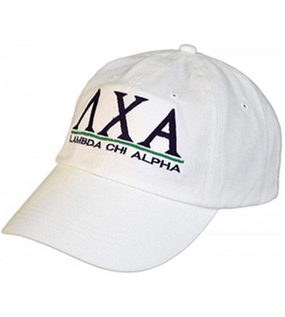 Sun Hats Lambda Chi Alpha World Famous Line Hat - White - CH11EW2EG63 $26.23